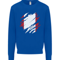 Torn Peru Flag Peruvian Day Football Mens Sweatshirt Jumper Royal Blue