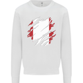 Torn Peru Flag Peruvian Day Football Mens Sweatshirt Jumper White