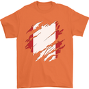 Torn Peru Flag Peruvian Day Football Mens T-Shirt 100% Cotton Orange