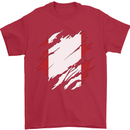 Torn Peru Flag Peruvian Day Football Mens T-Shirt 100% Cotton Red