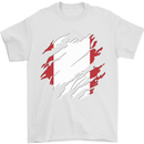 Torn Peru Flag Peruvian Day Football Mens T-Shirt 100% Cotton White