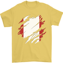 Torn Peru Flag Peruvian Day Football Mens T-Shirt 100% Cotton Yellow