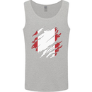 Torn Peru Flag Peruvian Day Football Mens Vest Tank Top Sports Grey