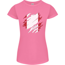 Torn Peru Flag Peruvian Day Football Womens Petite Cut T-Shirt Azalea