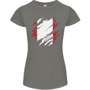Torn Peru Flag Peruvian Day Football Womens Petite Cut T-Shirt Charcoal