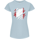 Torn Peru Flag Peruvian Day Football Womens Petite Cut T-Shirt Light Blue