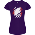 Torn Peru Flag Peruvian Day Football Womens Petite Cut T-Shirt Purple