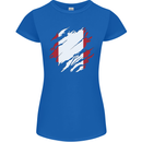 Torn Peru Flag Peruvian Day Football Womens Petite Cut T-Shirt Royal Blue