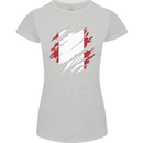 Torn Peru Flag Peruvian Day Football Womens Petite Cut T-Shirt Sports Grey