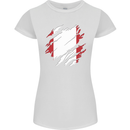 Torn Peru Flag Peruvian Day Football Womens Petite Cut T-Shirt White
