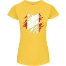 Torn Peru Flag Peruvian Day Football Womens Petite Cut T-Shirt Yellow