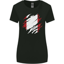 Torn Peru Flag Peruvian Day Football Womens Wider Cut T-Shirt Black