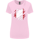Torn Peru Flag Peruvian Day Football Womens Wider Cut T-Shirt Light Pink