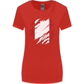 Torn Peru Flag Peruvian Day Football Womens Wider Cut T-Shirt Red