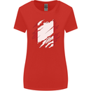 Torn Peru Flag Peruvian Day Football Womens Wider Cut T-Shirt Red