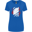 Torn Peru Flag Peruvian Day Football Womens Wider Cut T-Shirt Royal Blue