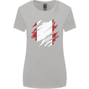 Torn Peru Flag Peruvian Day Football Womens Wider Cut T-Shirt Sports Grey