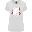 Torn Peru Flag Peruvian Day Football Womens Wider Cut T-Shirt White