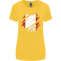 Torn Peru Flag Peruvian Day Football Womens Wider Cut T-Shirt Yellow