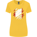 Torn Peru Flag Peruvian Day Football Womens Wider Cut T-Shirt Yellow