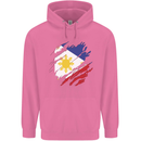 Torn Philippines Flag Philipino Day Football Childrens Kids Hoodie Azalea
