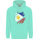 Torn Philippines Flag Philipino Day Football Childrens Kids Hoodie Peppermint