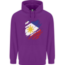 Torn Philippines Flag Philipino Day Football Childrens Kids Hoodie Purple