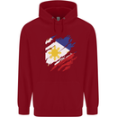 Torn Philippines Flag Philipino Day Football Childrens Kids Hoodie Red