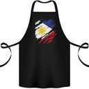 Torn Philippines Flag Philipino Day Football Cotton Apron 100% Organic Black