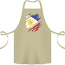 Torn Philippines Flag Philipino Day Football Cotton Apron 100% Organic Khaki