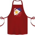 Torn Philippines Flag Philipino Day Football Cotton Apron 100% Organic Maroon