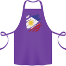 Torn Philippines Flag Philipino Day Football Cotton Apron 100% Organic Purple