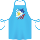 Torn Philippines Flag Philipino Day Football Cotton Apron 100% Organic Turquoise