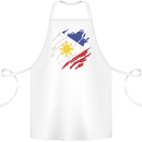 Torn Philippines Flag Philipino Day Football Cotton Apron 100% Organic White