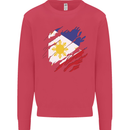 Torn Philippines Flag Philipino Day Football Kids Sweatshirt Jumper Heliconia