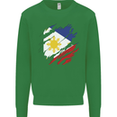 Torn Philippines Flag Philipino Day Football Kids Sweatshirt Jumper Irish Green