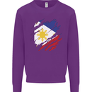 Torn Philippines Flag Philipino Day Football Kids Sweatshirt Jumper Purple