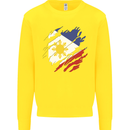 Torn Philippines Flag Philipino Day Football Kids Sweatshirt Jumper Yellow