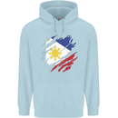 Torn Philippines Flag Philipino Day Football Mens 80% Cotton Hoodie Light Blue