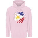 Torn Philippines Flag Philipino Day Football Mens 80% Cotton Hoodie Light Pink