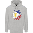 Torn Philippines Flag Philipino Day Football Mens 80% Cotton Hoodie Sports Grey