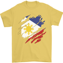 Torn Philippines Flag Philipino Day Football Mens T-Shirt 100% Cotton Yellow