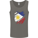 Torn Philippines Flag Philipino Day Football Mens Vest Tank Top Charcoal