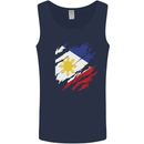 Torn Philippines Flag Philipino Day Football Mens Vest Tank Top Navy Blue