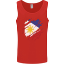 Torn Philippines Flag Philipino Day Football Mens Vest Tank Top Red