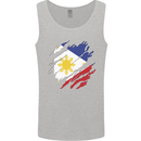 Torn Philippines Flag Philipino Day Football Mens Vest Tank Top Sports Grey