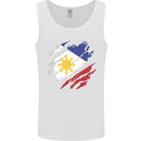 Torn Philippines Flag Philipino Day Football Mens Vest Tank Top White