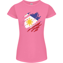 Torn Philippines Flag Philipino Day Football Womens Petite Cut T-Shirt Azalea