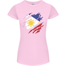 Torn Philippines Flag Philipino Day Football Womens Petite Cut T-Shirt Light Pink