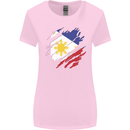 Torn Philippines Flag Philipino Day Football Womens Wider Cut T-Shirt Light Pink